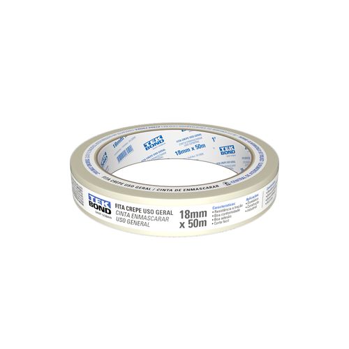 Fita Crepe 18Mm X 50M - Tekbond