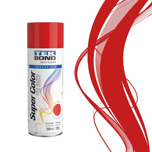 Tinta Spray Uso Geral Vermelho 350Ml 250G - Tekbond