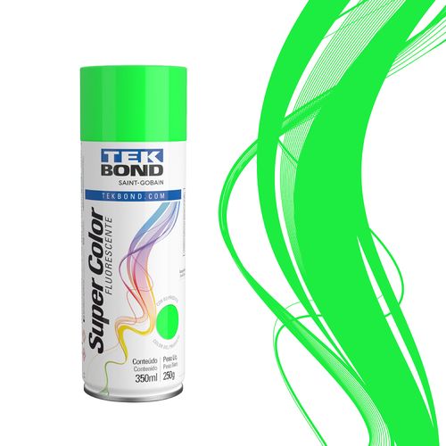 Tinta Spray Fluorescente Verde 350Ml /250G - Tekbond
