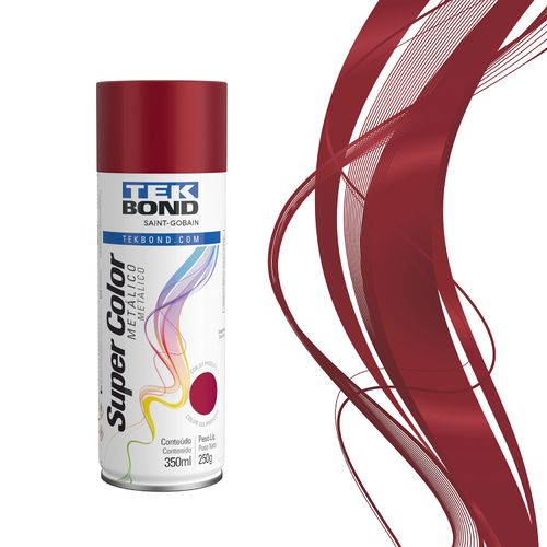 Tinta Spray Metálico Vermelho 350ml 250G - Tekbond