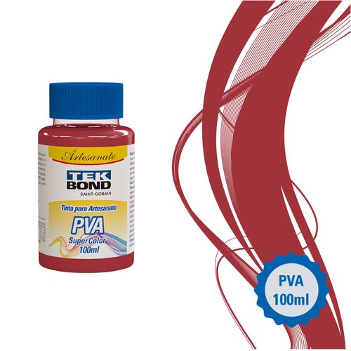 Tinta PVA Super Color Batom Vermelho 100ml Frasco - Tekbond