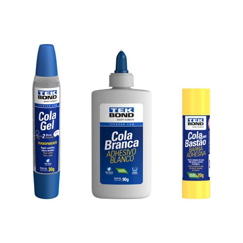 Kit Cola Tekbond Escolar Completo - 3 Produtos Essenciais