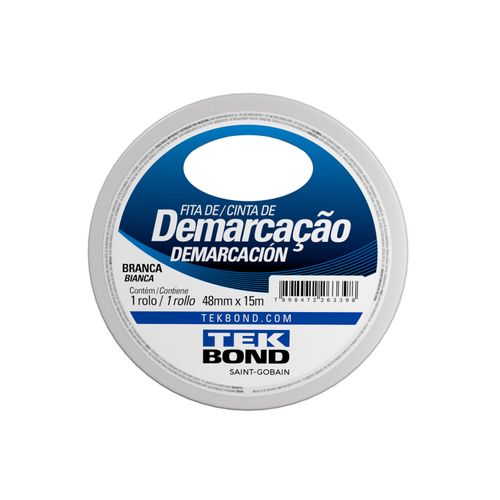 Fita De Demarcação Branca 48mm X 15M - Tekbond
