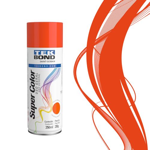 Tinta Spray Uso Geral Laranja 350ml 250G - Tekbond