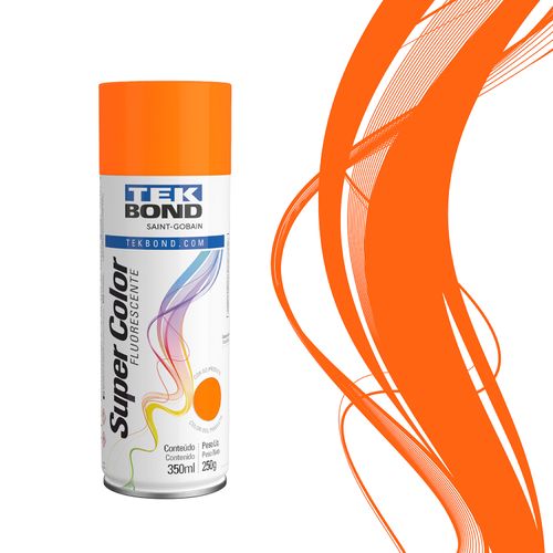 Tinta Spray Fluorescente Laranja 350ml /250G - Tekbond