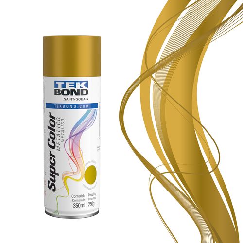 Tinta Spray Metálico Ouro 350ml 250G - Tekbond