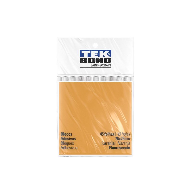 Bloco-De-Notas-Adesivo---76Cm-X-76Cm---Laranja-Fluorescente---45-Folhas---Tekbond-TB-20951030003