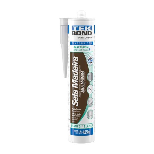 Sela Madeira Adesivo Acrílico 425G Branco - Cartucho - Tekbond