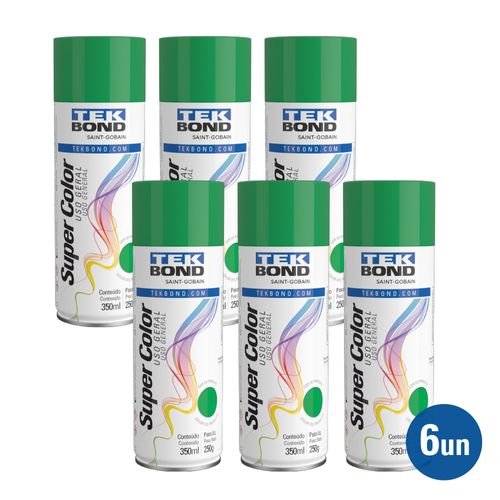 Kit 6 unid. Tinta Spray Uso Geral Vermelho 350ml 250G - Tekbond