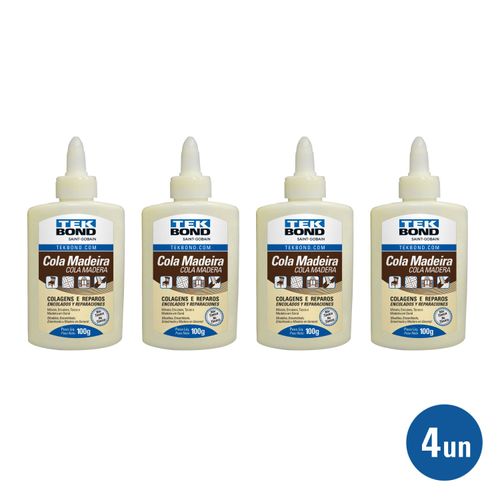 Kit 4 unid. Cola Madeira 100g - Tekbond