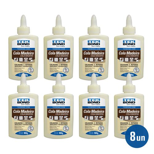 Kit 8 unid. Cola Madeira 100g - Tekbond
