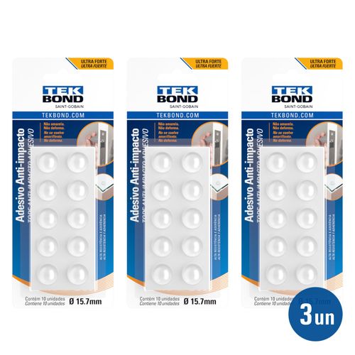 Kit 3 unid. Adesivo Protetor Anti Impacto - Bumper Gota G - Tekbond
